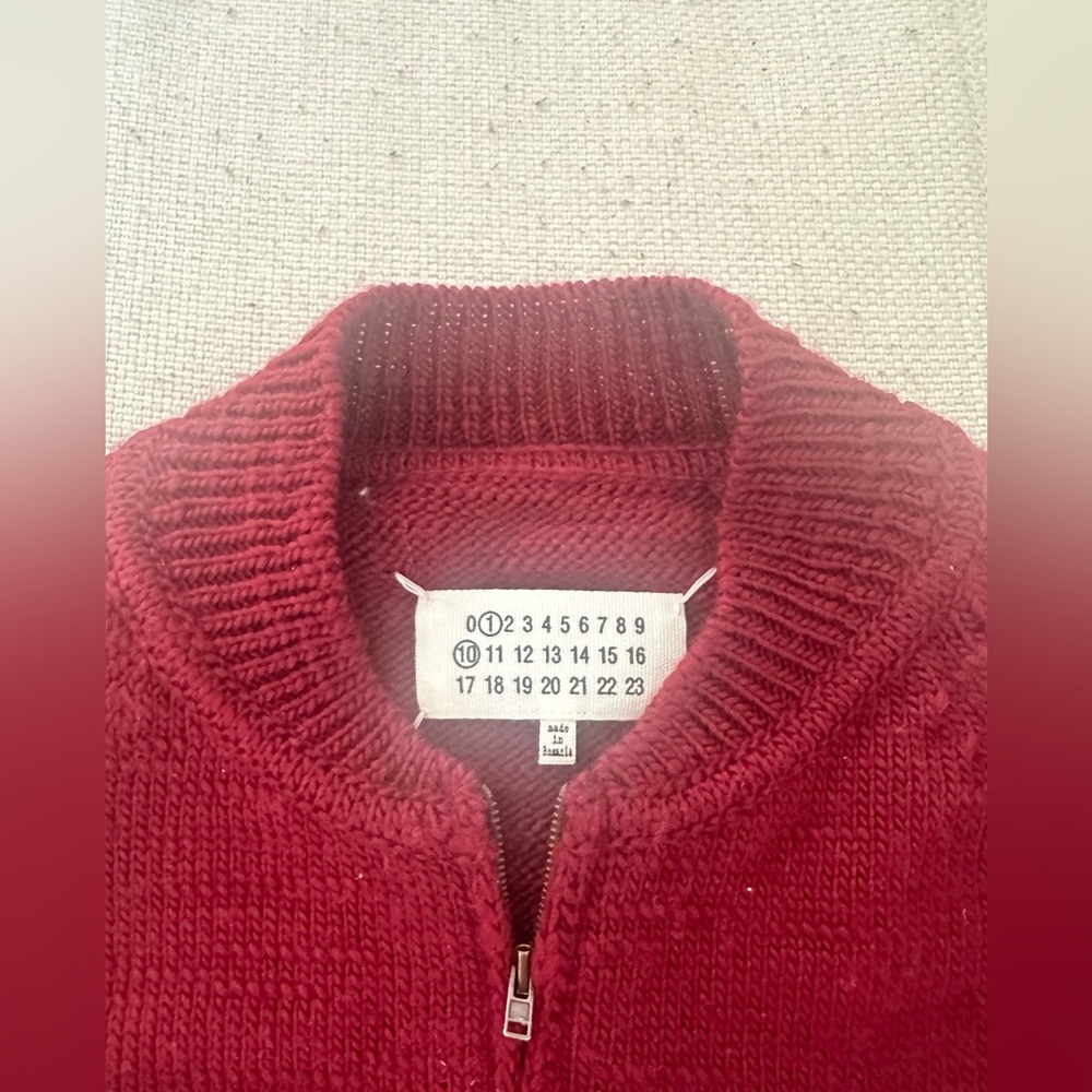 Maison margiela wool thick chunky zip up sweater large